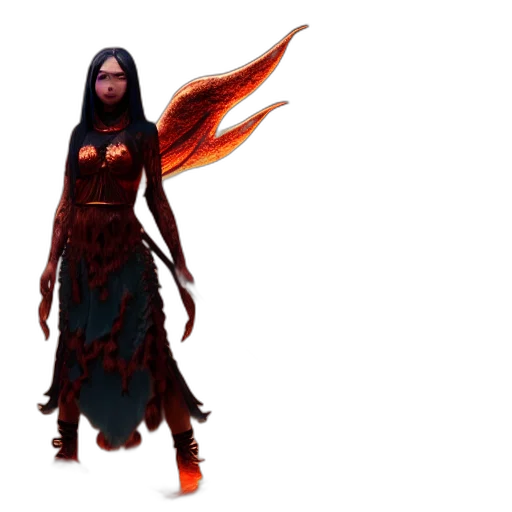 dress, staff, concept art, fantasy art transparent PNG cut-out
