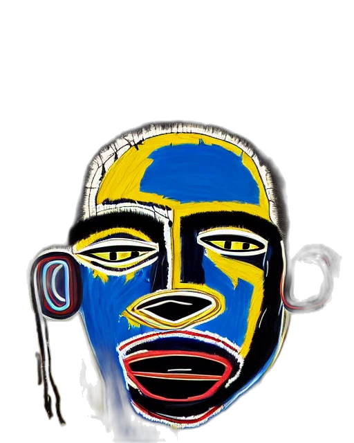 mask, face, jewelry, staff, cartoon, photorealistic, concept art, 3d render transparent PNG cut-out