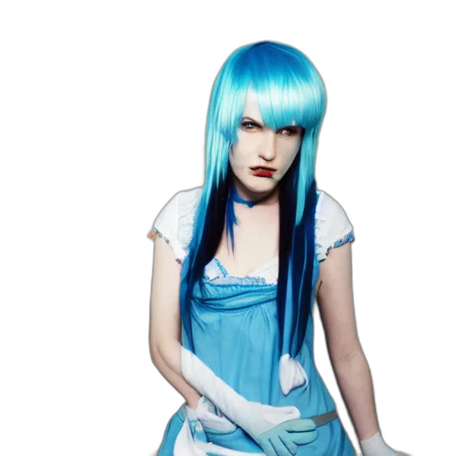 dress, hair, staff, anime transparent PNG cut-out