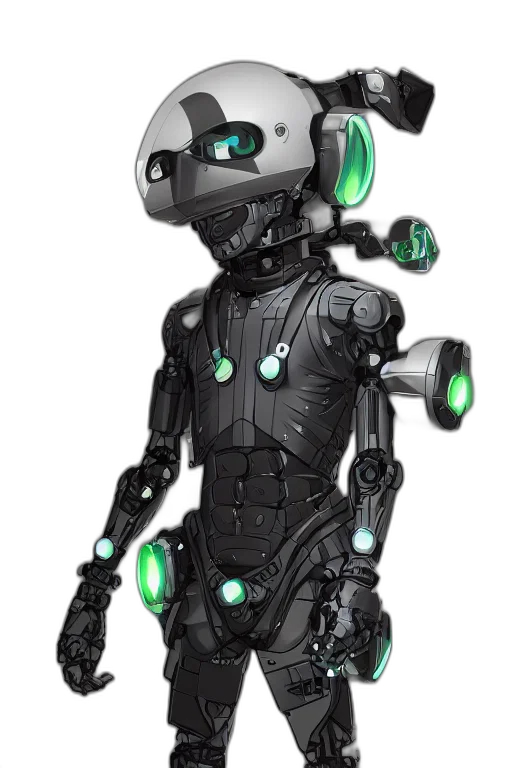 robot, staff, cyberpunk, concept art transparent PNG cut-out