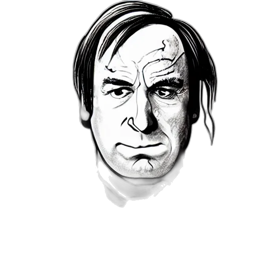 face, hair, jacket, cartoon, comic book art, photorealistic, concept art, saul transparent PNG cut-out