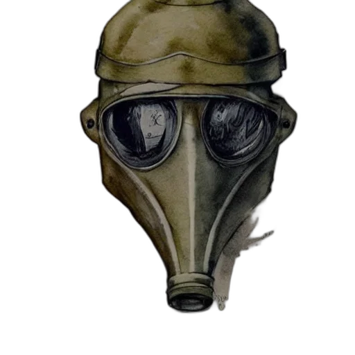 mask, face, hat, jacket, watercolor, concept art, photorealistic, oil painting transparent PNG cut-out