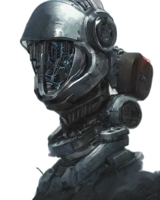 robot, mask, face, weapon transparent PNG cut-out
