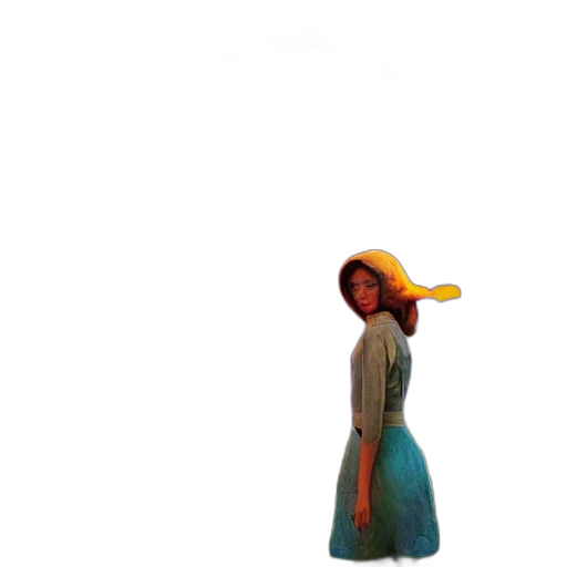 hat, dress, staff, umbrella transparent PNG cut-out