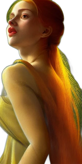 dress, hair, face, dragon, photorealistic, fantasy art, concept art, oil painting transparent PNG cut-out