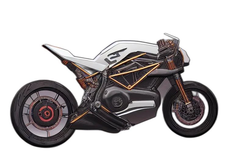 concept art, 3d render, photorealistic, blade, runner, ducati, motorcycle, concept transparent PNG cut-out