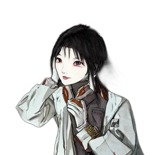 jacket, staff, face, weapon transparent PNG cut-out