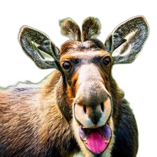 animal, creature, staff, crown, photorealistic, 3d render, photo, moose transparent PNG cut-out