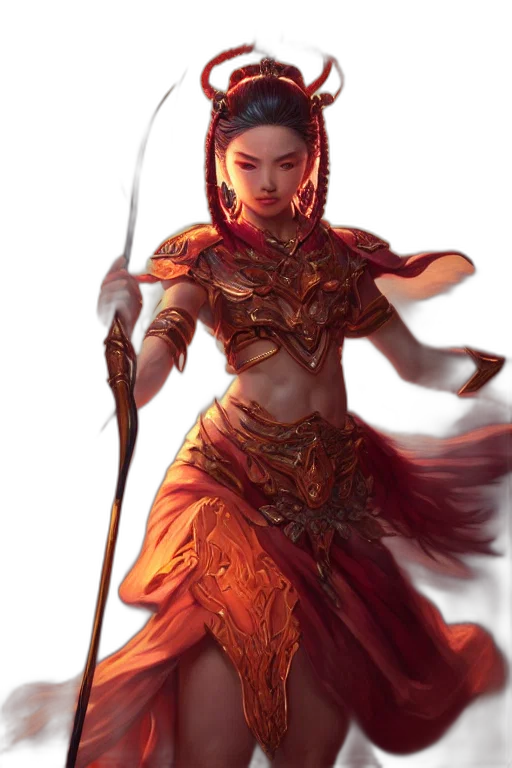 sword, staff, weapon, fantasy art, concept art, comic book art, photorealistic, fire transparent PNG cut-out