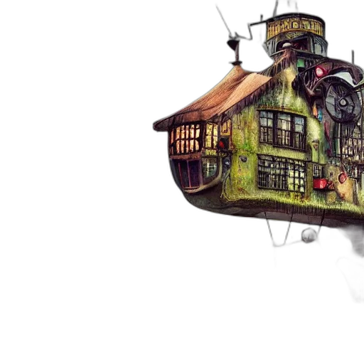 building, concept art, fantasy art, 3d render transparent PNG cut-out