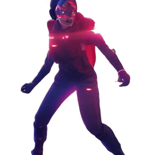 mask, jacket, staff, weapon transparent PNG cut-out