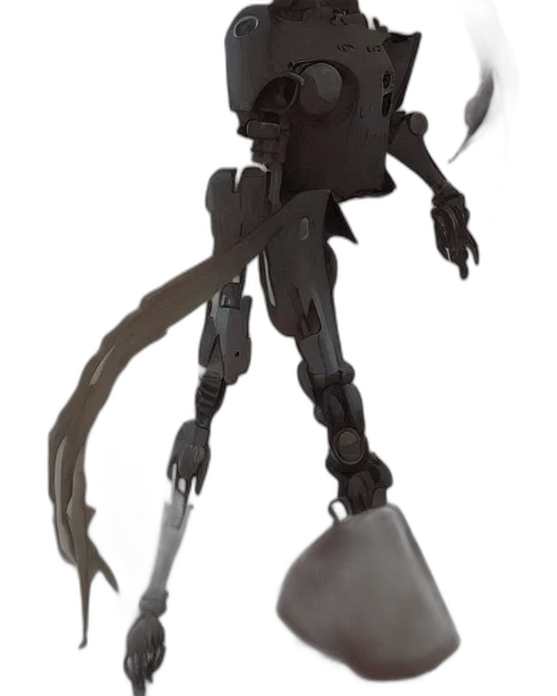 robot, staff, weapon, creature transparent PNG cut-out