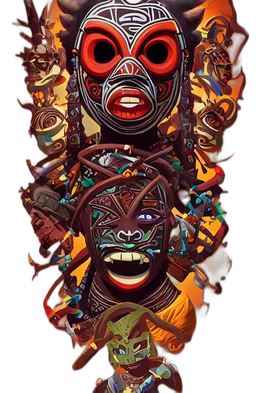 mask, face, staff, crown transparent PNG cut-out