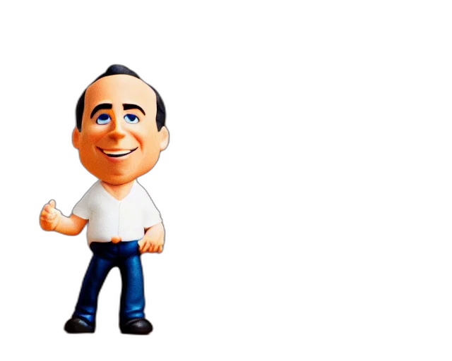 staff, 3d render, cartoon, concept art, pixel art, jerry, seinfeld, figurine transparent PNG cut-out
