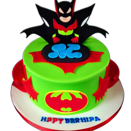 3d render, chinese, bat, superhero, birthday, cake transparent PNG cut-out