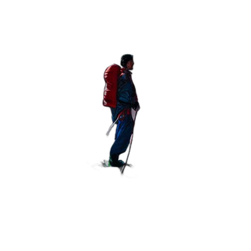 jacket, staff, umbrella, robot, 3d render, pixel art, concept art, photorealistic transparent PNG cut-out