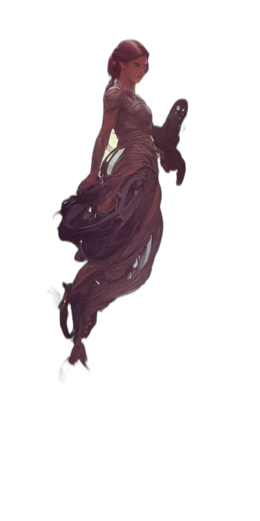 dress, creature, dragon, staff, concept art, fantasy art, watercolor, pixel art transparent PNG cut-out