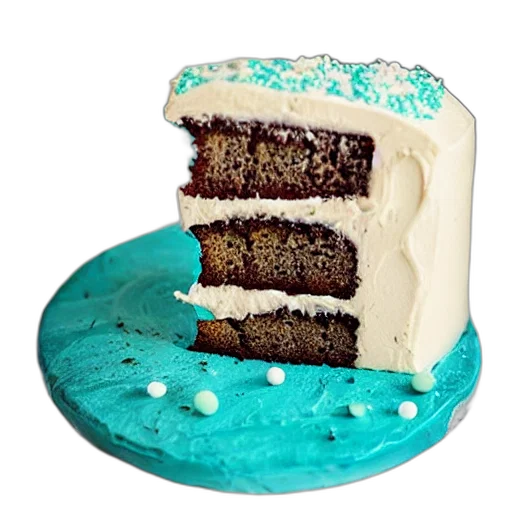 food, crown, hat, 3d render, blue, mermaid, cake, advertisement transparent PNG cut-out
