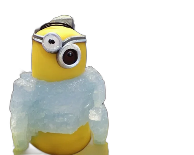 creature, bottle, 3d render, ice, sculpture, inspired, minion transparent PNG cut-out