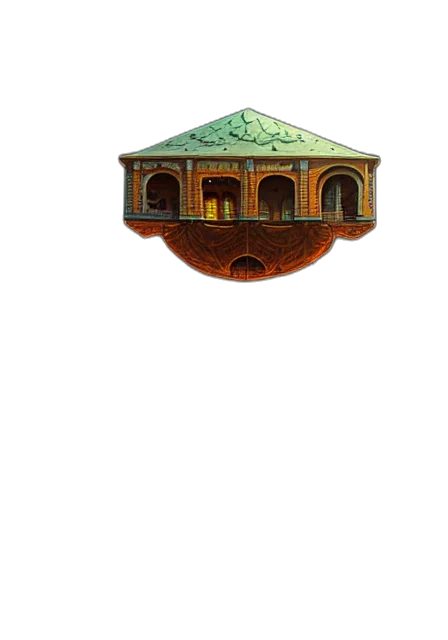 building, crown, furniture, hat, pixel art, concept art, 3d render, photorealistic transparent PNG cut-out