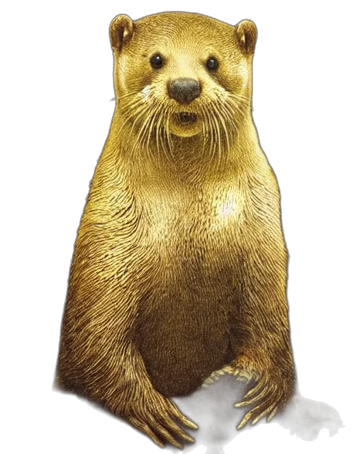 animal, creature, staff, 3d render, photorealistic, concept art, watercolor, otter transparent PNG cut-out