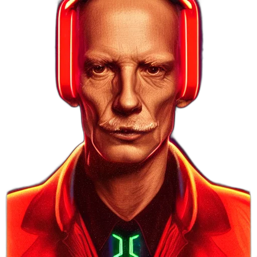 robot, face, mask, jacket transparent PNG cut-out