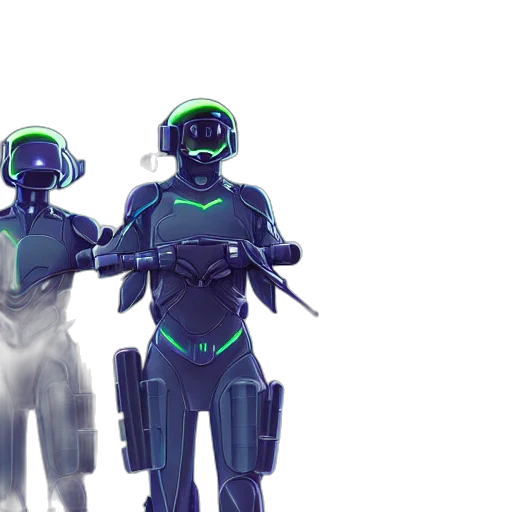 robot, concept art, cyberpunk, 3d render transparent PNG cut-out