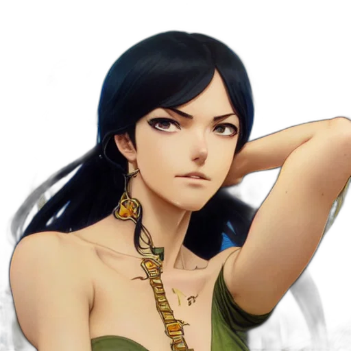 jewelry, face, staff, dress, fantasy art, concept art, pixel art, anime transparent PNG cut-out