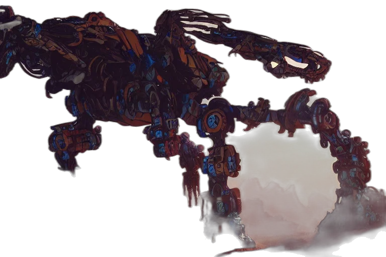 robot, dragon, creature, weapon, concept art, fantasy art, 3d render, cyberpunk transparent PNG cut-out