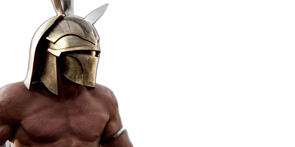 mask, 3d render, concept art, film, still, joe, biden, spartan transparent PNG cut-out