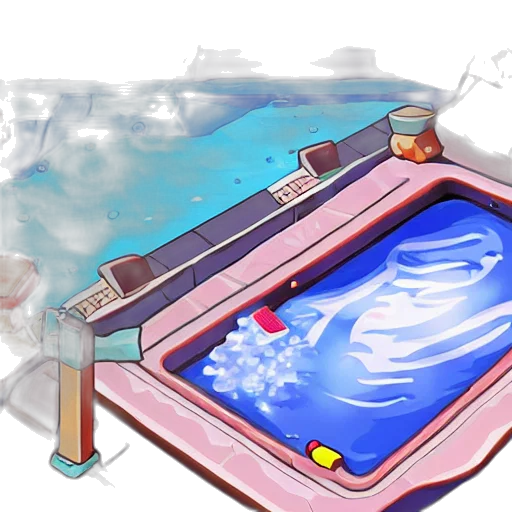 concept art, vaporwave, pixel art, 3d render, underwater, fog, snow, fire transparent PNG cut-out