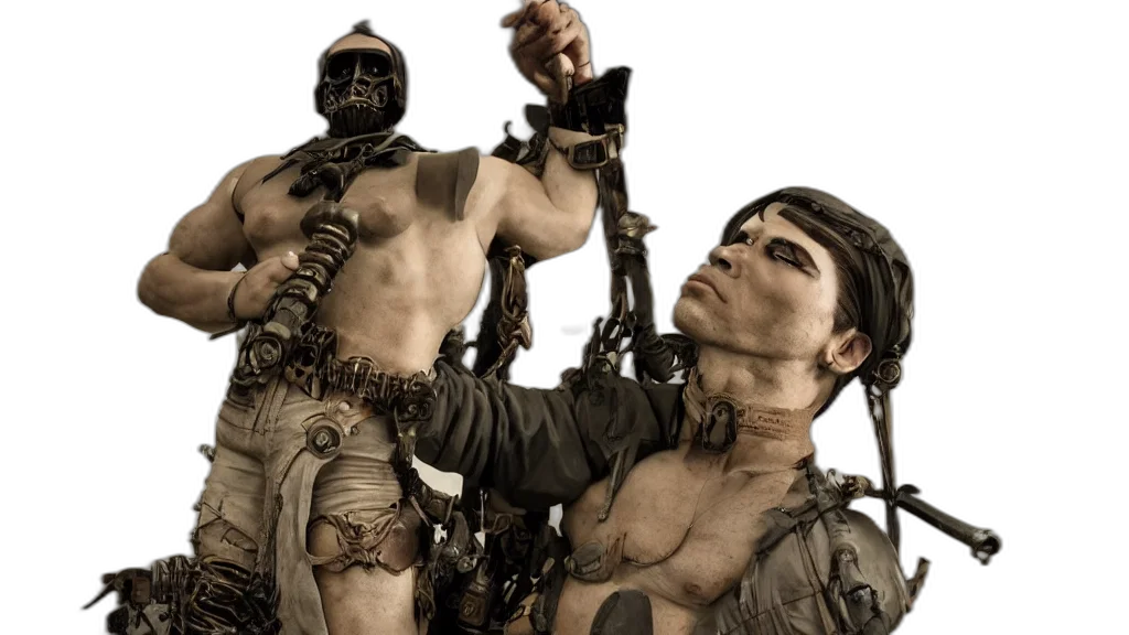 concept art, john, travolta, dieselpunk, warrior, meditating, beautiful, place transparent PNG cut-out