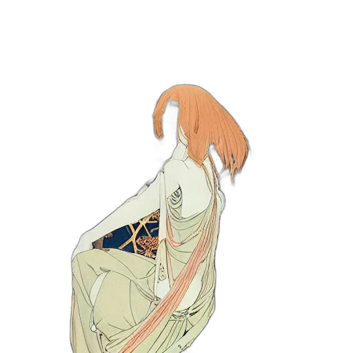 dress, jacket, jewelry, mask, concept art, anime, watercolor, fantasy art transparent PNG cut-out
