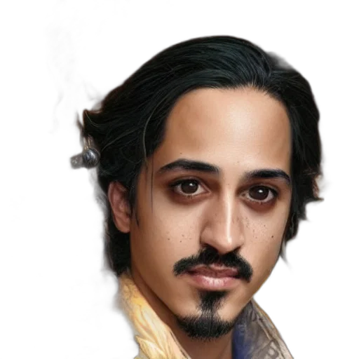 face, staff, hair, dragon transparent PNG cut-out