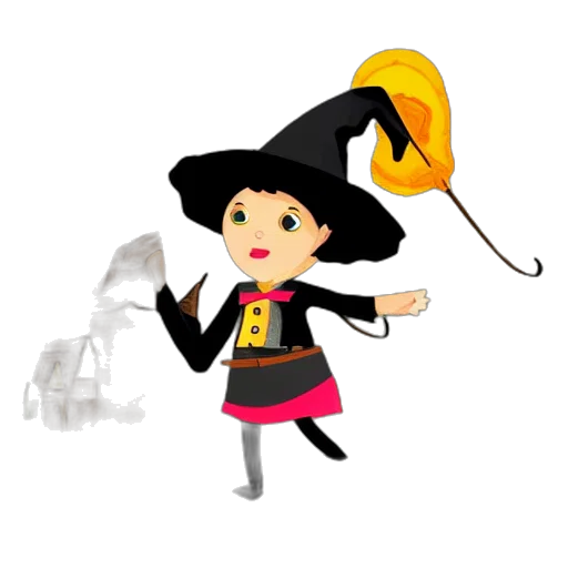 staff, hat, concept art, 3d render, cartoon, fantasy art, witch, broomstick transparent PNG cut-out