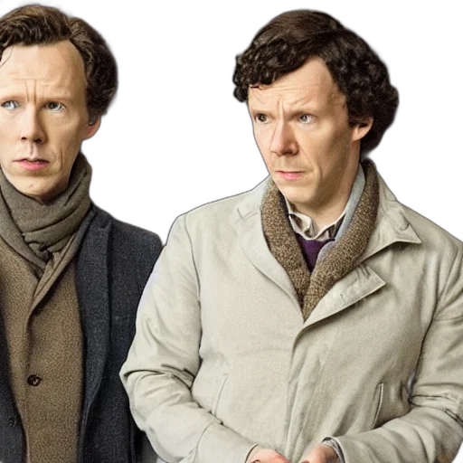 scene, sherlock transparent PNG cut-out