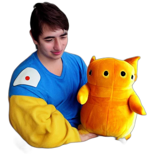 creature, 3d render, psyduck, plush transparent PNG cut-out