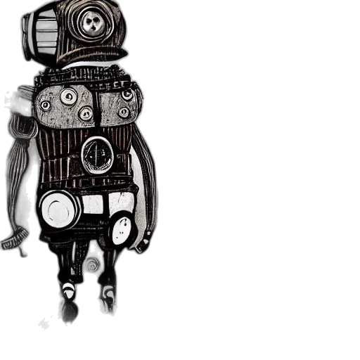robot, creature, mask, dress transparent PNG cut-out