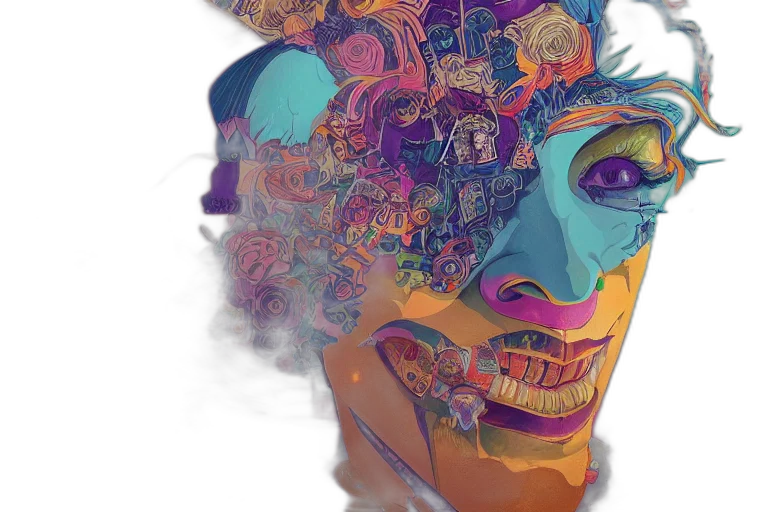 mask, face, crown, concept art transparent PNG cut-out