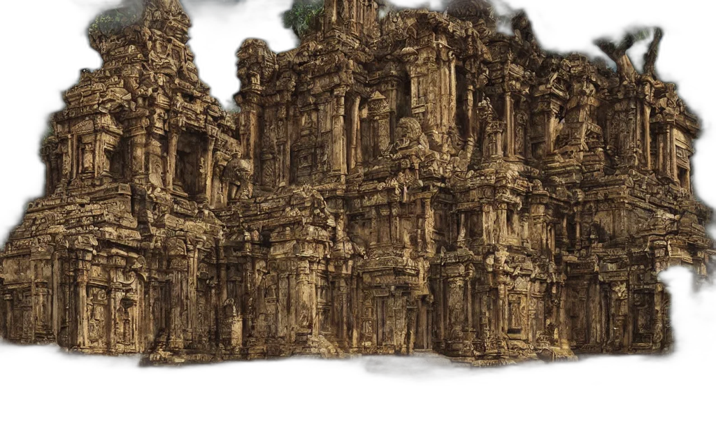 building, concept art, 3d render, fantasy art, photorealistic, earth tones, hidden, biomechanical transparent PNG cut-out