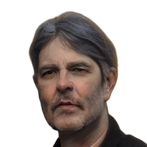 face, hair, staff, jacket, photorealistic, 3d render, concept art, cartoon transparent PNG cut-out