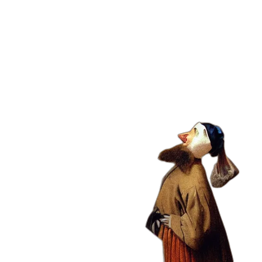 hat, dress, face, mask, oil painting, photorealistic, concept art, 3d render transparent PNG cut-out