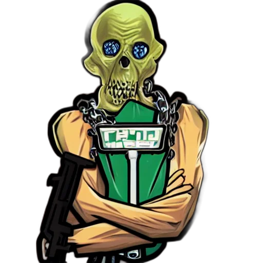 robot, staff, concept art, comic book art, pixel art, cartoon, vecna, style transparent PNG cut-out