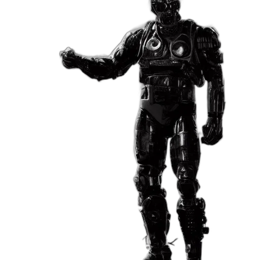 robot, jacket, creature, weapon transparent PNG cut-out