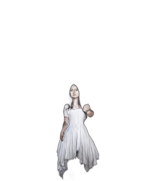 dress, staff, creature, robot transparent PNG cut-out