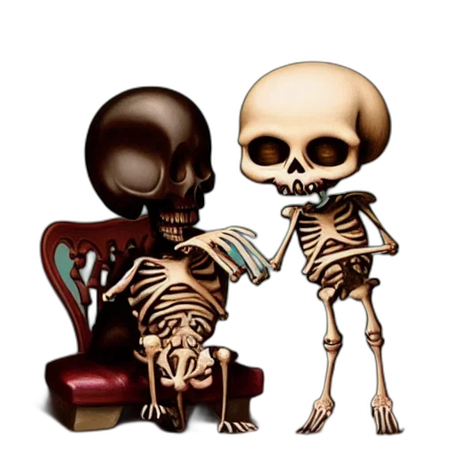 furniture, jewelry, robot, concept art, pixel art, friendly, skeleton, entertaining transparent PNG cut-out
