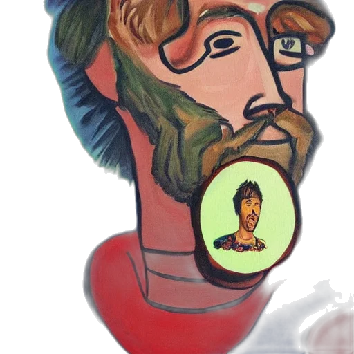 face, mask, staff, hat, watercolor, concept art, photorealistic, oil painting transparent PNG cut-out