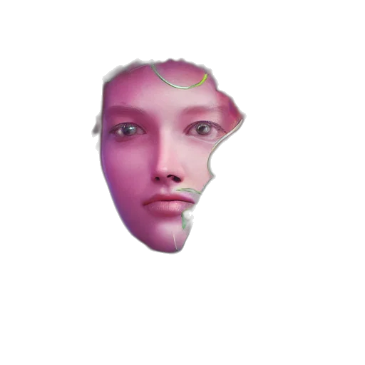 face, mask, creature, crown, vaporwave, 3d render, photorealistic, pixel art transparent PNG cut-out