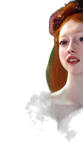 face, hair, dress, crown transparent PNG cut-out