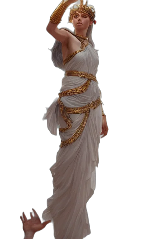 dress, staff, jewelry, sword transparent PNG cut-out